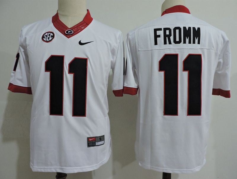 Men Georgia Bulldogs #11 Fromm White Nike 2025 NCAA Jersey
